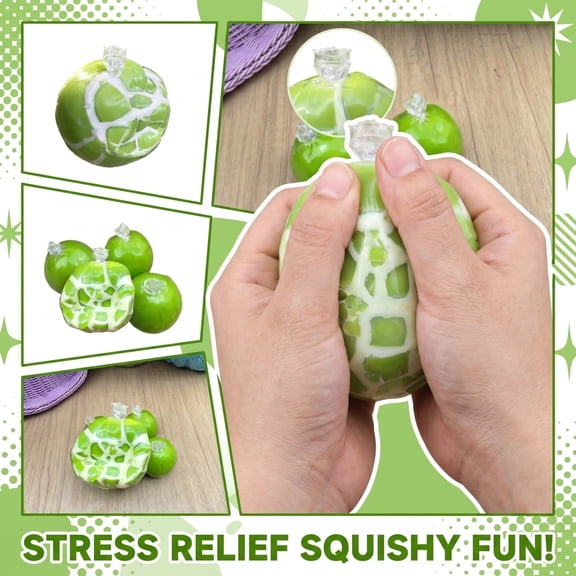 Grape Sensory Stress Relief Tool, Ergonomic Hand Squeeze Decompression Device for Office Focus, Portable Anxiety Relief Support, Green Marble Texture Desk Accessory