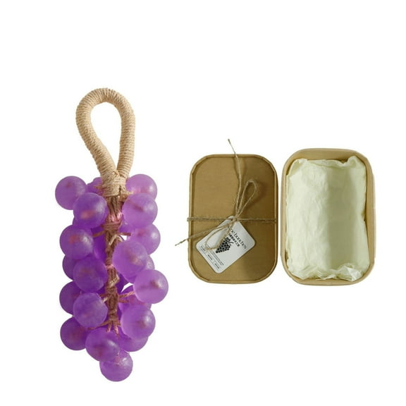 Grape Soap, Handmade Grape Soap on a Rope, Decorative & Aromatic Soaps for Washing Fresh Air