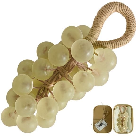 Grape Soap on a Rope, Handmade Crystal Grape Soap, Hand Washing and Bath, Cold-Process Method, Air Freshening, Gift Choice for Decoration Soaps Men Women (Jasmine Scent)