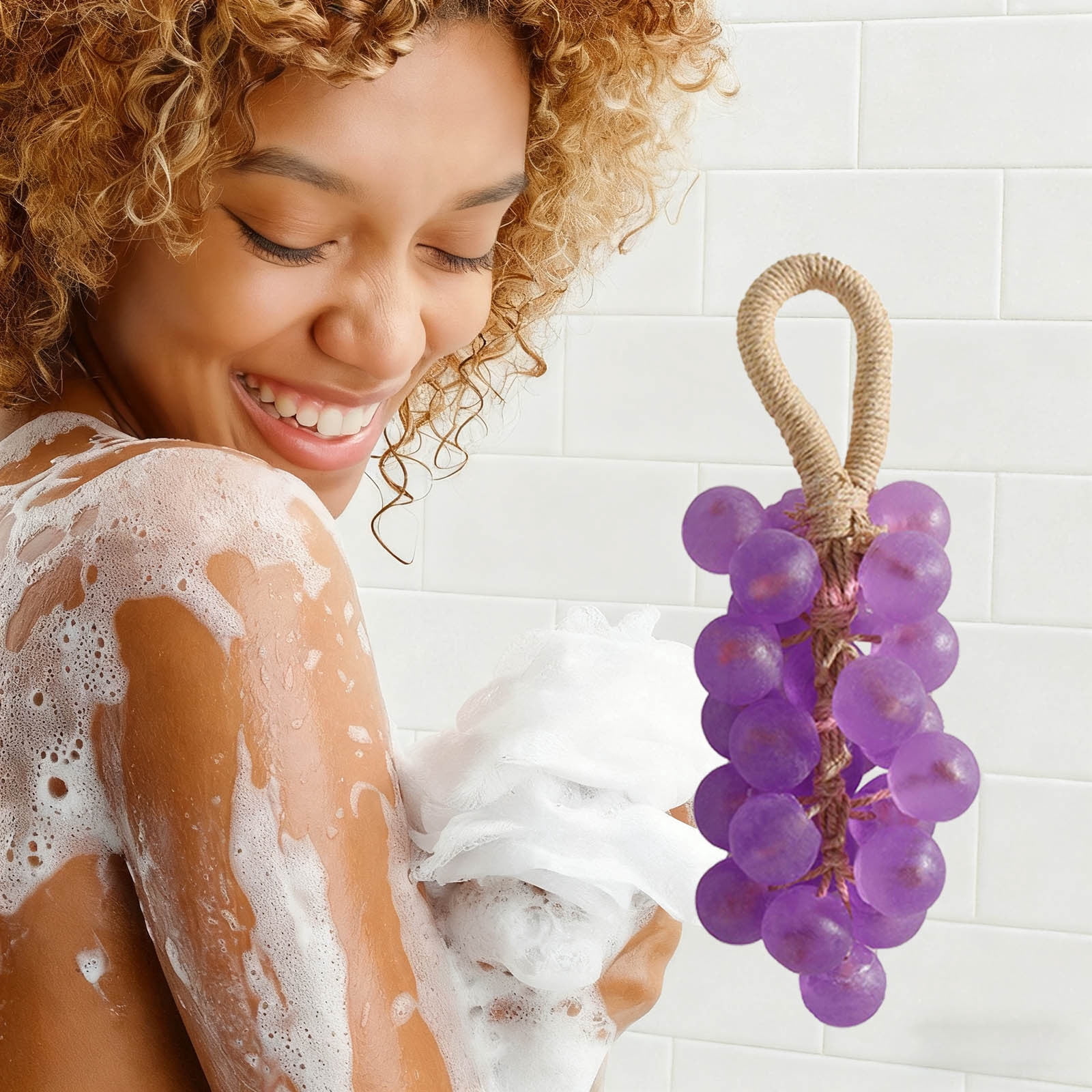 Grape Soap On A Rope, Personalized Handmade Crystal Grape Soap Gentle ...