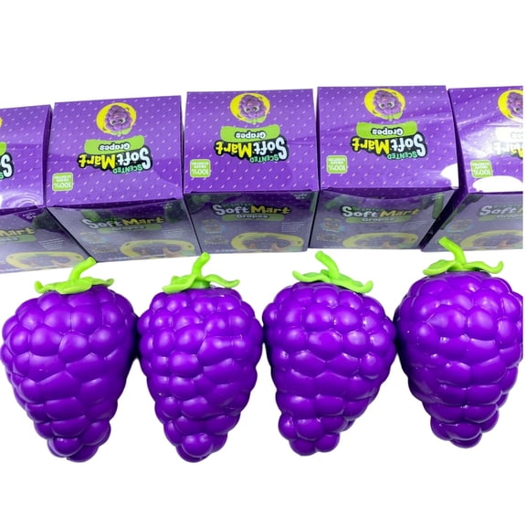 Grape Squishy Big, Large Grape Squishy Jumbo, Large Grape Squishy,Large Purple Grape Squishy Crazy Stress Relief Ball Soft Fruit Shaped Squeeze Ball for Fidget Anxiety Relief Classroom Prize-1PC 20cm