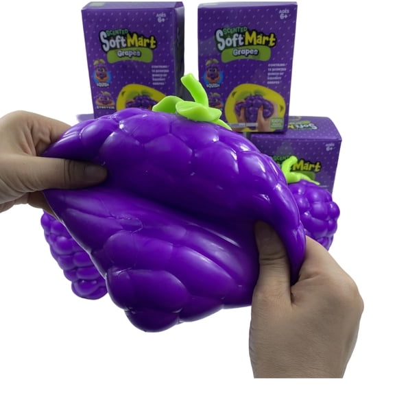 Grape Squishy Large, Grape Squishy Big, Jumbo Grape Squeeze, Jumbo Crazy Grape Stress Ball Realistic Fruit Shape Squishy Soft Squeeze Sensory Ball for Friends Adults Desk Fidget Party Favor-1PC 20cm