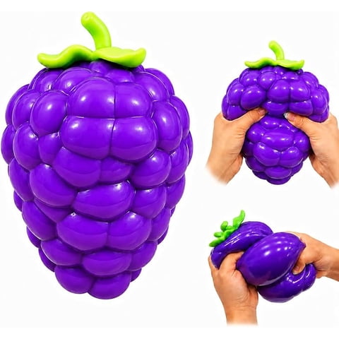 Grape Squishy Toys,Squeeze Sensory Fidget Toys for Stress & Anxiety Relief,Cute Giant Fruit Stress Balls Squishies Toy,Birthday Gifts Party Favor for Adults Teens