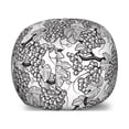 thumbnail image 1 of Grape Storage Toy Bag Chair, Monochrome Striped Fruits and Leaves Drawing Vineyard Winery Inspired Print, Stuffed Animal Organizer Washable Bag, Small Size, Charcoal Grey White, by Ambesonne, 1 of 3