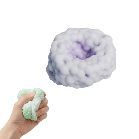Grape Stress Ball PVC Fidget Toys Fidget Toy Anxiety Relieving Slow Rebound Tactile Ball Perfect Adult Desk Accessory (Purple)