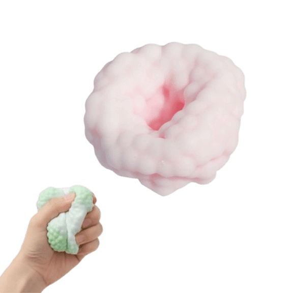 Grape Stress Ball Sand Squishy Fidget Toy Portable Stress Relief Ball Ideal Party Employee Gift for Focus & Calm (Pink)