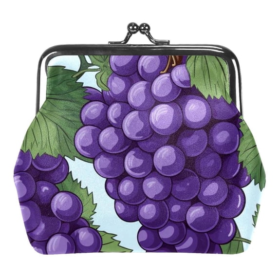 Grape Stylish Minimalist Coin Purse with 0.7 Microfiber Zinc Alloy Jaws, 4.3x4.7 in/11x12 cm - Chic and Practical Organizer for Your Essentials