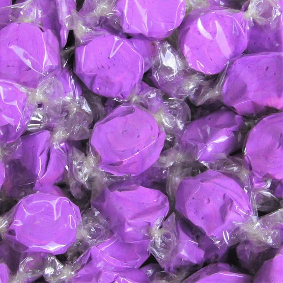 Grape Taffy Chews by It's Delish, 4 Oz Bulk Bag - Individually Wrapped Gourmet Soft Fluff Taffy - Great Candy for Purple Themed Parties, USA Made,