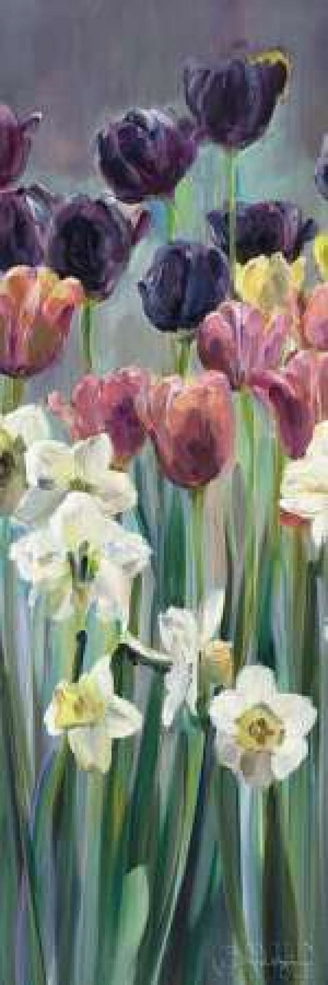 Grape Tulips Panel II Canvas Art - Marilyn Hageman (12 x 36)