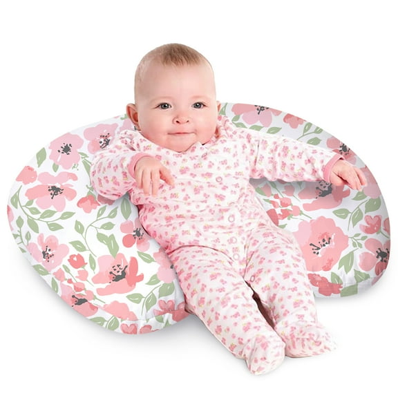 Grape Tummy Time Pillow, Breathable Breastfeeding Support Pillow,Baby lounger pillow for Bottle Feeding,Removable Cover,Sitting Support,Dahliaincluded 1 Pillow insert