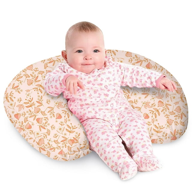 Grape Tummy Time Pillow, Breathable Nursing Pillows for Breastfeeding, Baby Nursing Pillow for Mom, Removable Cotton Cover, Sitting Support - Leaf