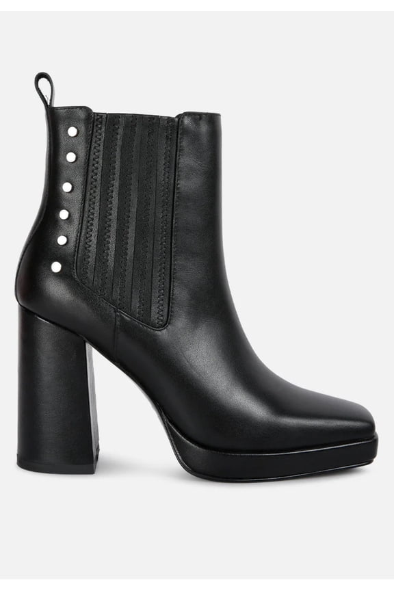 Grape-Vine High Heeled Leather Boot