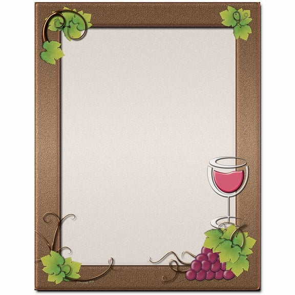 Grape Vine Letterhead Laser & Inkjet Printer Paper, 80 Sheet Pack