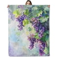 thumbnail image 1 of Grape Vine Throw Blanket for Girls Boys Kids Adults, 50x60 in, Cozy Flannel Blanket for Bedroom, Camping, Couch, Room Decor, Fuzzy Warm Soft Gifts, 1 of 8