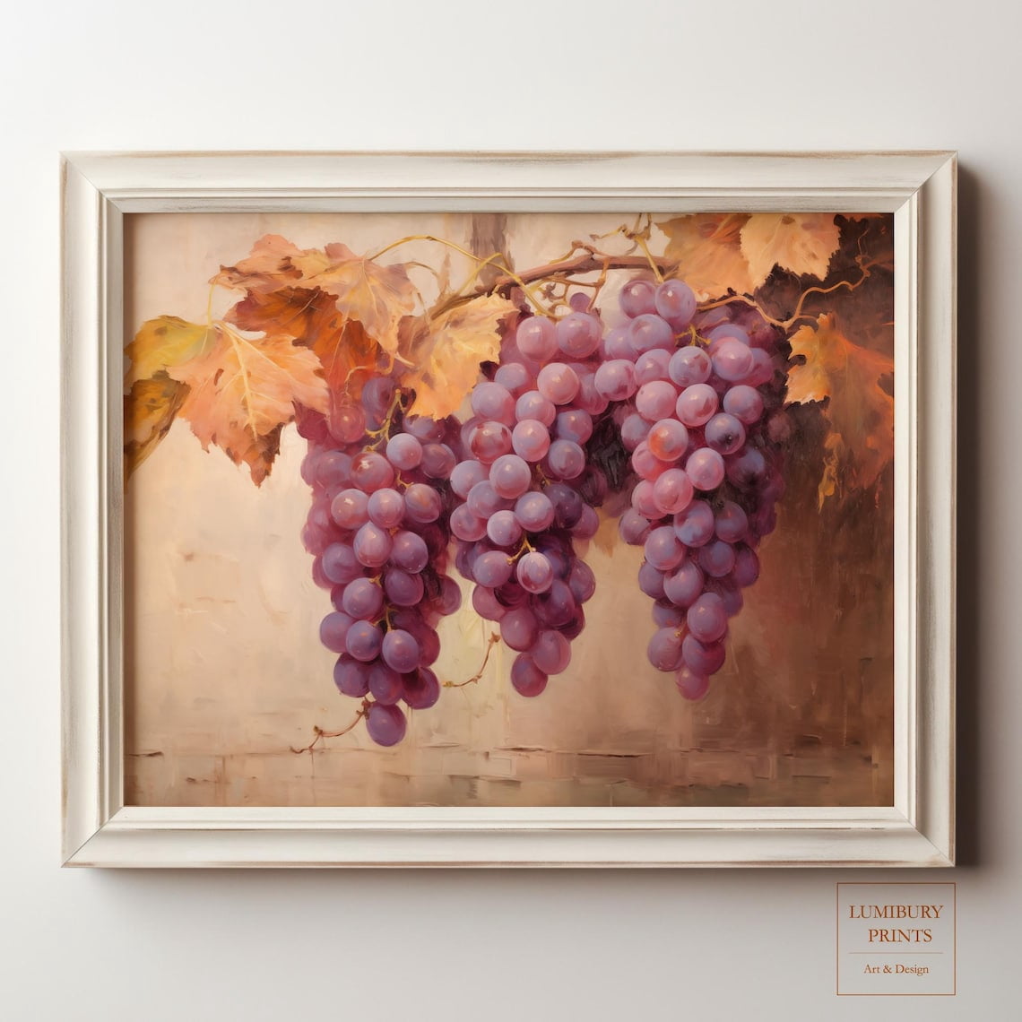 Grape Wall Art, Fall Fruit Art, Vintage Grape, Botanical Fruit Art ...