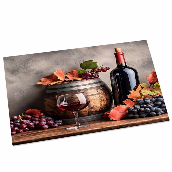 Grape Wine Door Mat 16x24 Inch Barrel Maple Leaf Vintage Country Entryway Rug with Non-Slip Rubber, Front Door Rug Indoor Floor Mats for Living Room Bathroom Bedroom Home Office