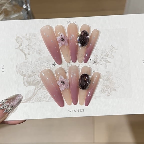 [Grape jam] Spring show Baijiu stained grapes gradual change three-dimensional ice flower violet diamond wearing armor