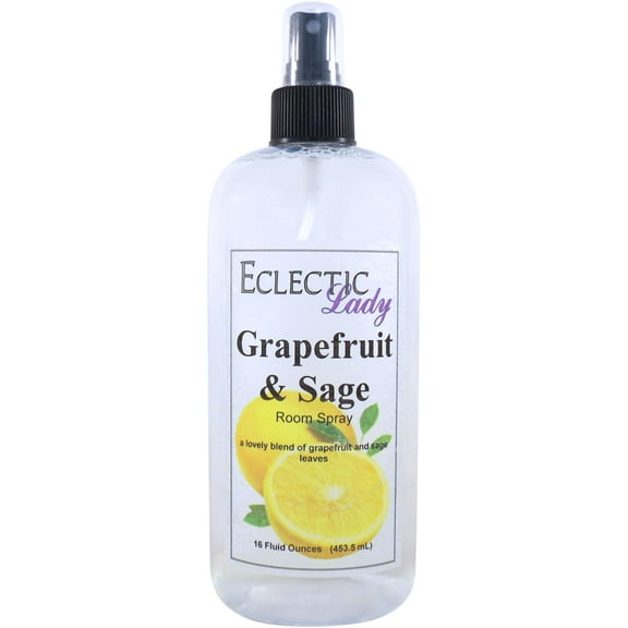 Grapefruit And Sage Room Spray by Eclectic Lady, 16 Ounces, Fragrant Aromatic Room Mist For Home, Room, Office
