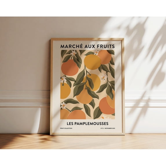 Grapefruit Botanical Abstract Kitchen Decor