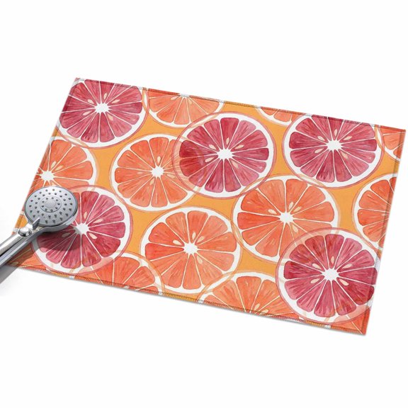 Grapefruit Citrus Entryway Rug 2x3ft Washable Non Slip Bathroom Rug Low Pile Soft Indoor Floor Front Door Mat Summer Red Orange Fruits Rectangle Area Rugs Carpet for Kitchen Office Dining Room Home