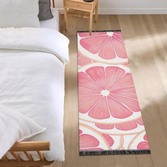 Grapefruit Fruit Runner Area Rug 2x6 Soft Non-Slip Washable Bedside Carpet for Hallway Bedroom Living Room Home Decor