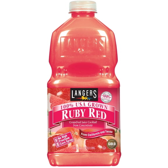 Langer's Grapefruit Juice Cocktail Ruby Red 64 fl oz (Pack of 3)
