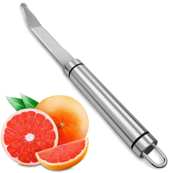 Grapefruit Knife Curved Serrated Double Blade Stainless Steel Citrus Fruit Cutter & Peeler with Ergonomic Handle, Dishwasher Safe | Kitchen Gadget for Clean Grapefruit, Orange, Lemon & Citrus Prep.