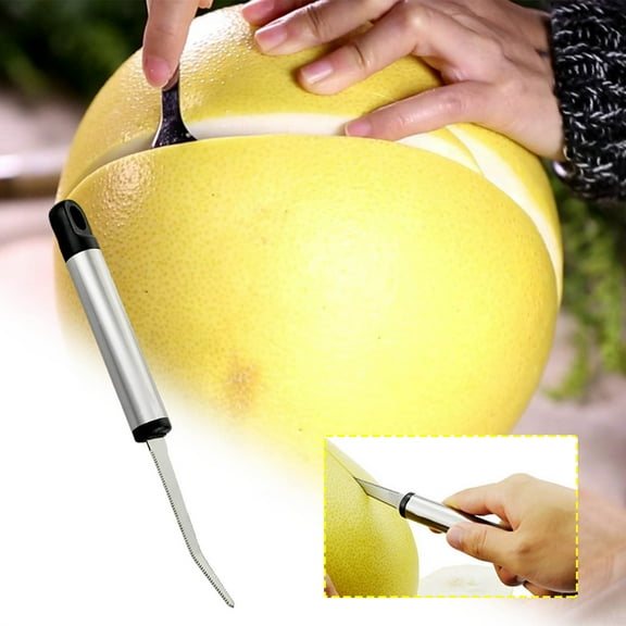 Grapefruit Knife Curved Serrated,Grapefruit Knife,Double-Sided Serrated Grapefruit Knife Curved Fruit Sectioning Tool - Stainless Steel Kitchen Utensil with Comfortable Plastic Handle(A)