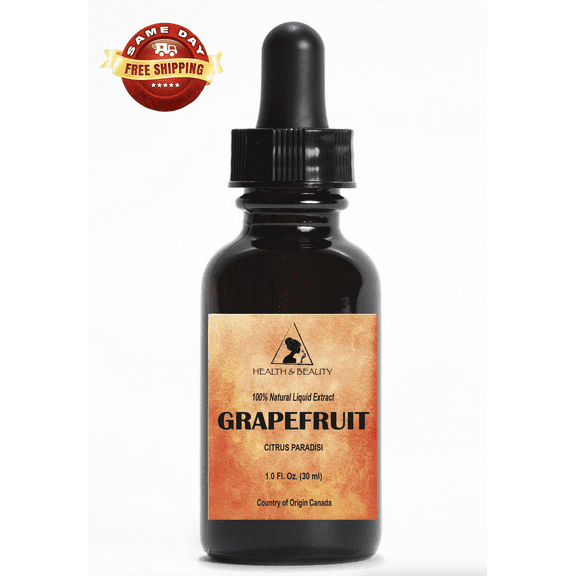 Grapefruit Liquid Extract 100% Natural (Standardized) in Glass Dropper 1.0 oz