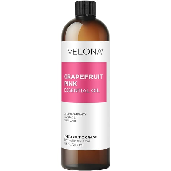 Grapefruit Pink Essential Oil by Velona - 8 oz | Therapeutic Grade for Aromatherapy Diffuser Undiluted