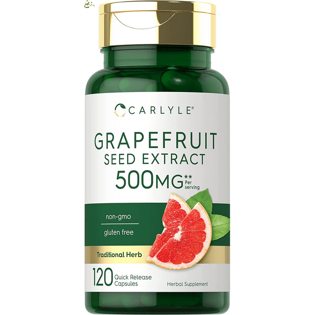Grapefruit Seed Extract 500 Mg 120 Capsules Maximum Strength Non