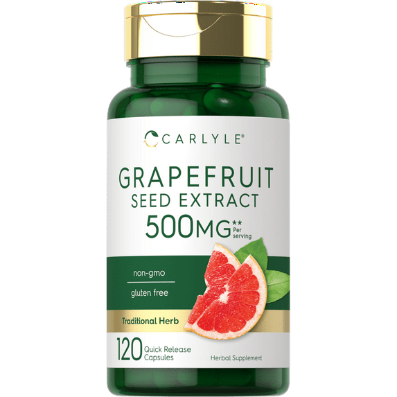 Grapefruit Seed Extract 500 mg | 120 Capsules | Maximum Strength | by Carlyle