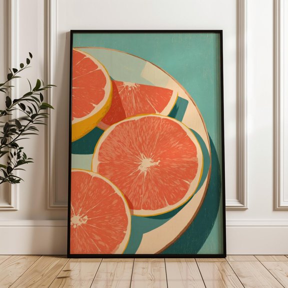 Grapefruit Slices Kitchen Citrus Poster