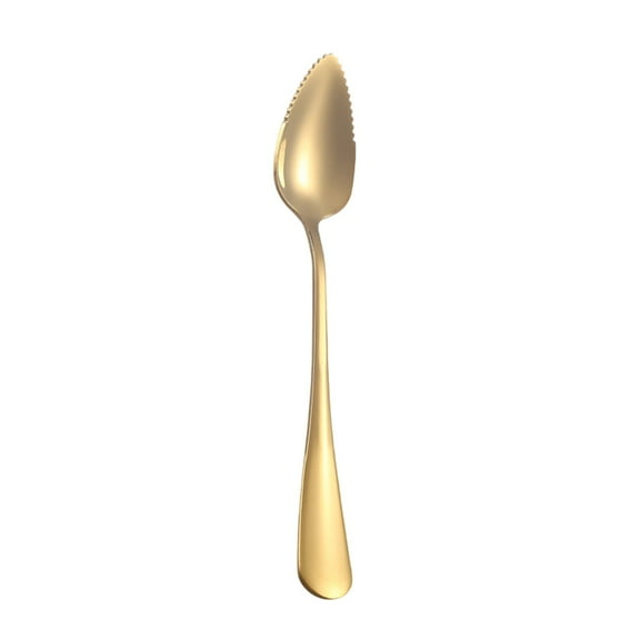 Grapefruit Spoons, Stainless Steel Grapefruit Spoon Utensil, Serrated Edge & Thick Gauge Handle, Gold Kitchen Tool with Non-stick Plating for Kiwi, Dessert, Apple, Citrus Fruit (Gold)