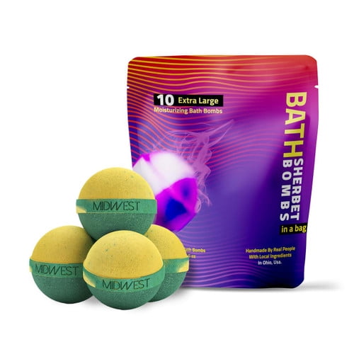 Grapefruit Tangerine Luxury Bath Bombs -Set of 10 - Extra Large - 4.5oz