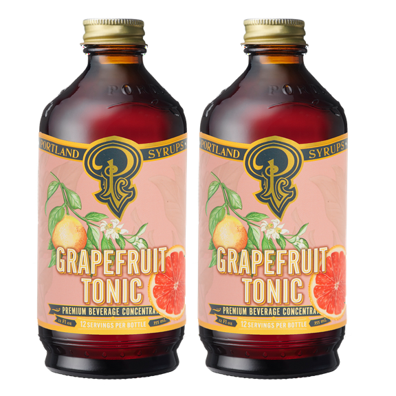 Grapefruit Tonic Syrup - Craft Delicious Cocktails, Mocktails, Sodas, Tea and More - 12 oz bottle (Pack of 2)