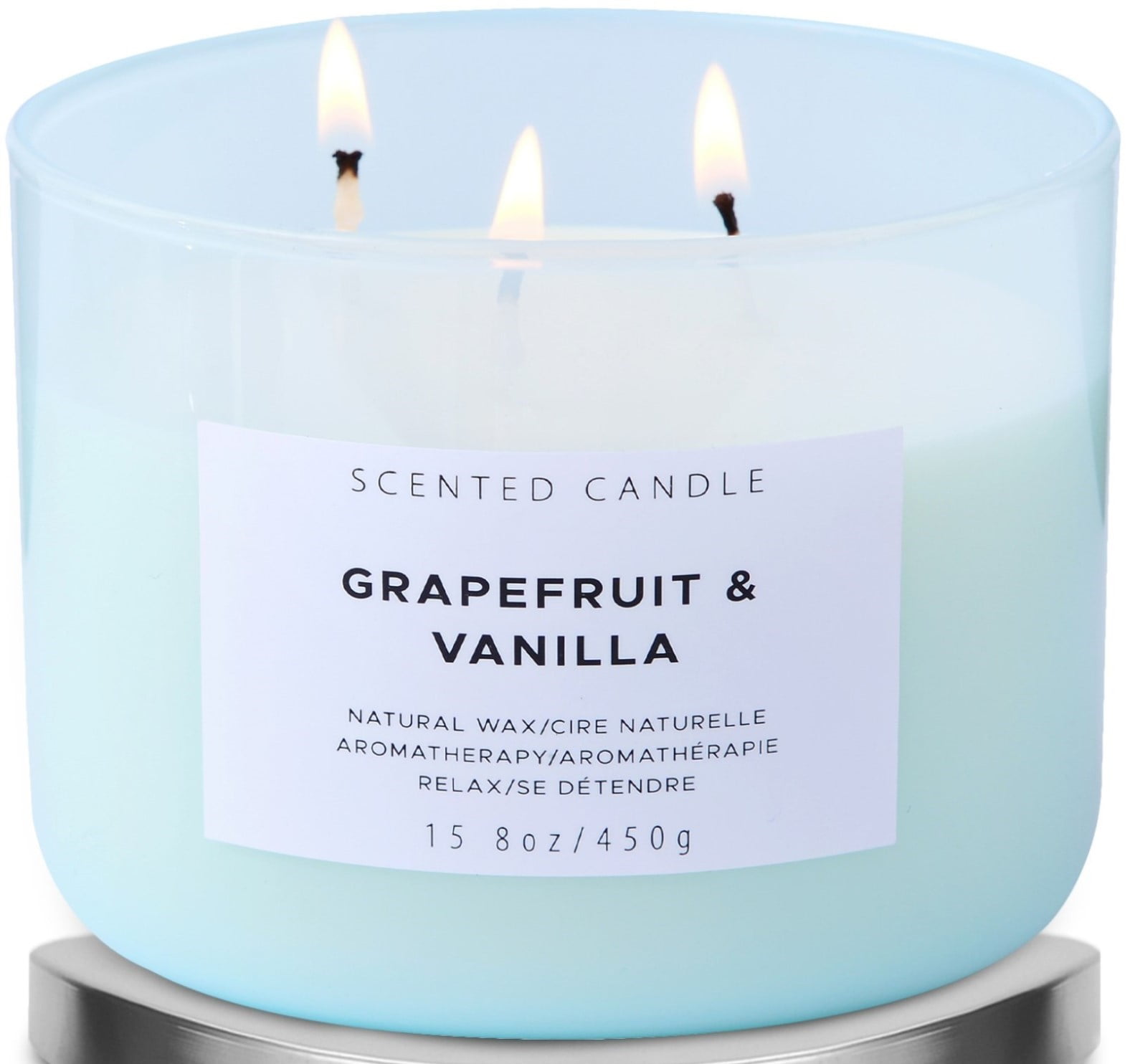 Grapefruit Vanilla Blue 3-Wick Soy Candle, 15.8 oz