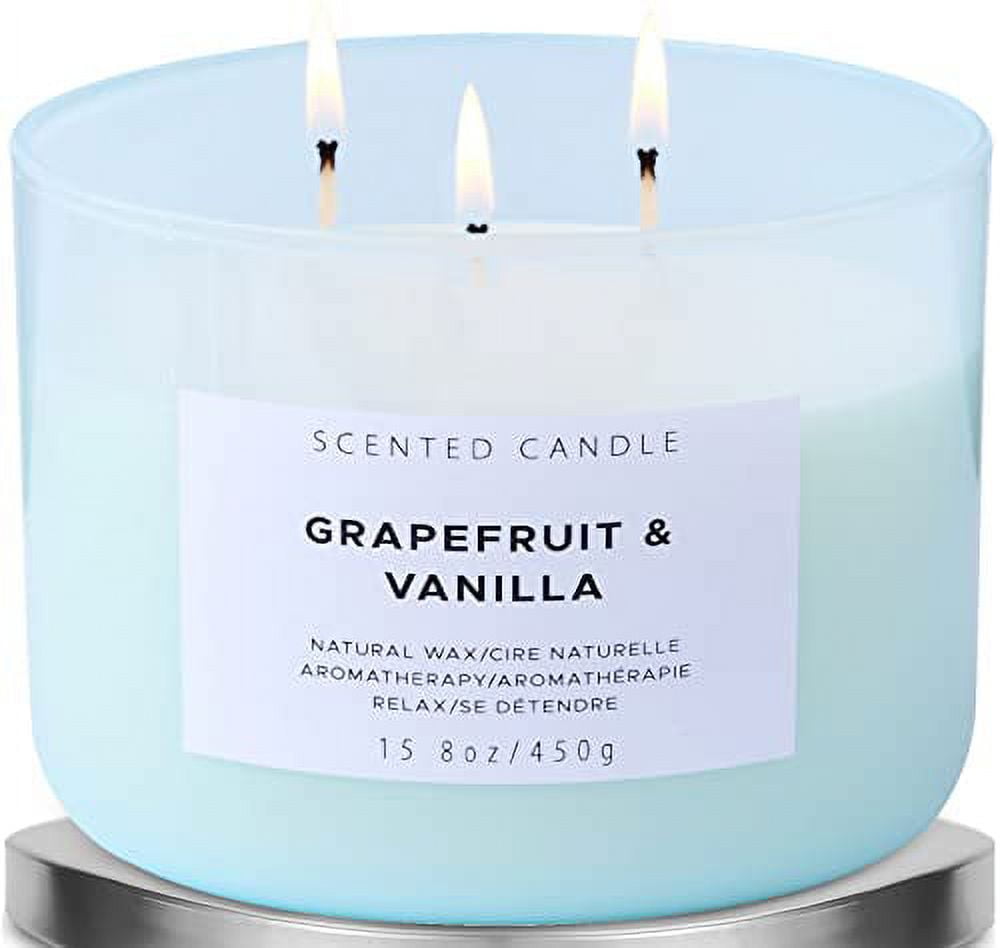 Grapefruit Vanilla Blue 3-Wick Soy Candle, 15.8 oz