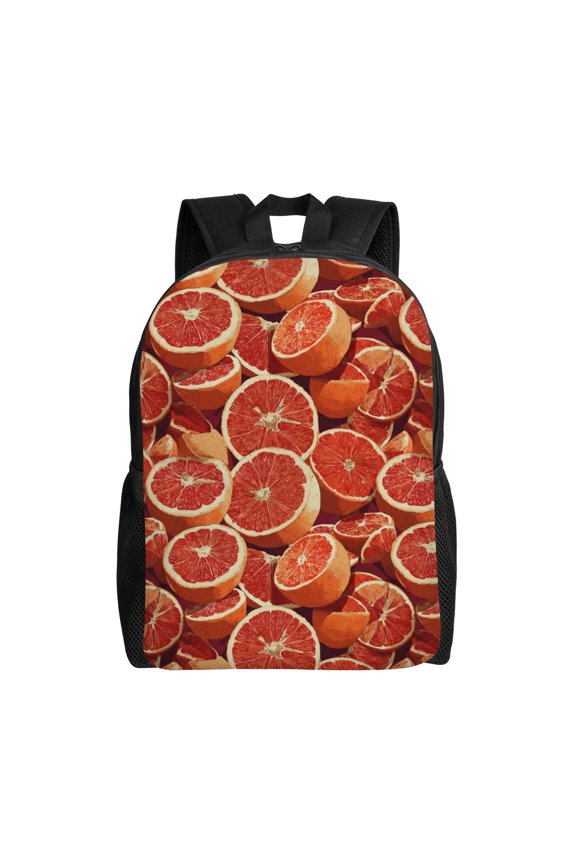 Grapefruit slices pattern Backpack with 15 Inch Laptop Compartment,Water-Resistant Daypack, Large Capacity Backpack with Adjustable Breathable Shoulder Straps for Daily Use Travel Gym