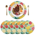 thumbnail image 1 of Grapefruits Pears Lemons Black Round Placemats Plate Mats 15 Inch Non-Slip Heat Resistant Washable PVC Set Indoor for Kitchen Dining Table 1PC, 1 of 6