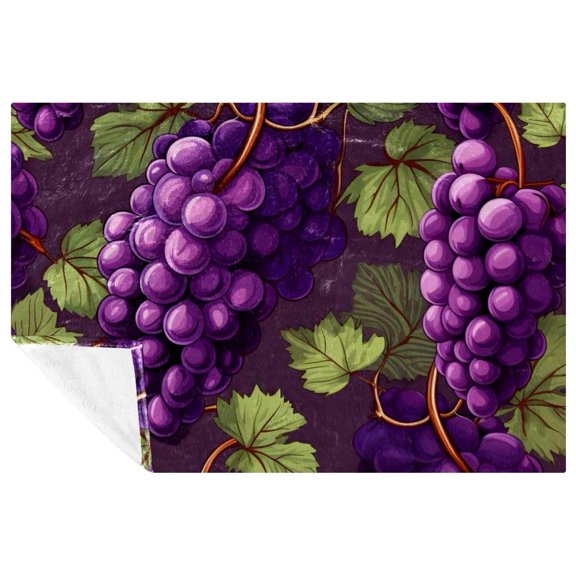 Grapes Fluffy Winter Vibes: Microfiber Throw Blanket - Soft and Warm Blankets & Throws for Sofa, Bed, Couch, Office, Camping