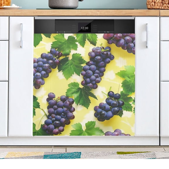 Grapes Fruit Dishwasher Magnetic Refrigerator Magnet Cover Kitchen Art Panel Decal Sticker Home Decorative 23"x26"