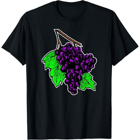 Grapes Graphic Fruit Cluster of Grapes T-Shirt