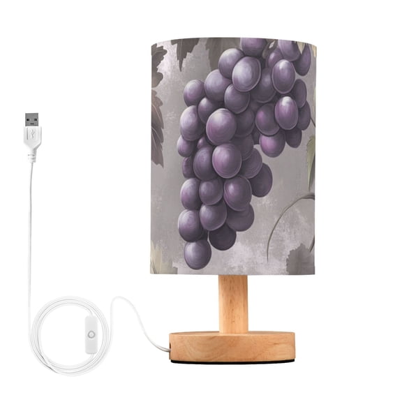 Grapes Leaves Table Lamp for Desk Nightstand Lamp with USB Modern Gifts for Bedroom Living Room Kids Room