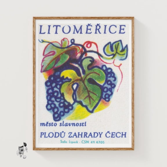 Grapes Matchbox Art Print, Unframed Paper Poster 24x36in