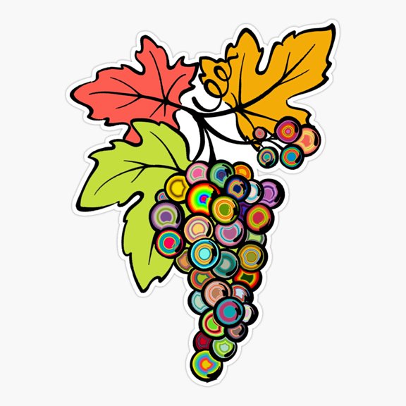 Grapes Of Many Colors Er, Phone Decal Water Bottle Stickers Car Decals, Funny Birthday Gift