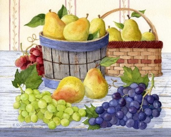 Grapes & Pears Canvas Art - Maureen Mccarthy (20 x 16)