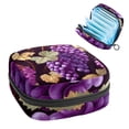 thumbnail image 1 of Grapes Sanitary Napkin Bag Period Purse Small Travel Bag for Men Women Travel Makeup Pouch, 4.7x6.6x6.6 in, Plush Fabric Oxford Cloth Sponge Storage Case for Menstrual Hygiene Products, 1 of 6