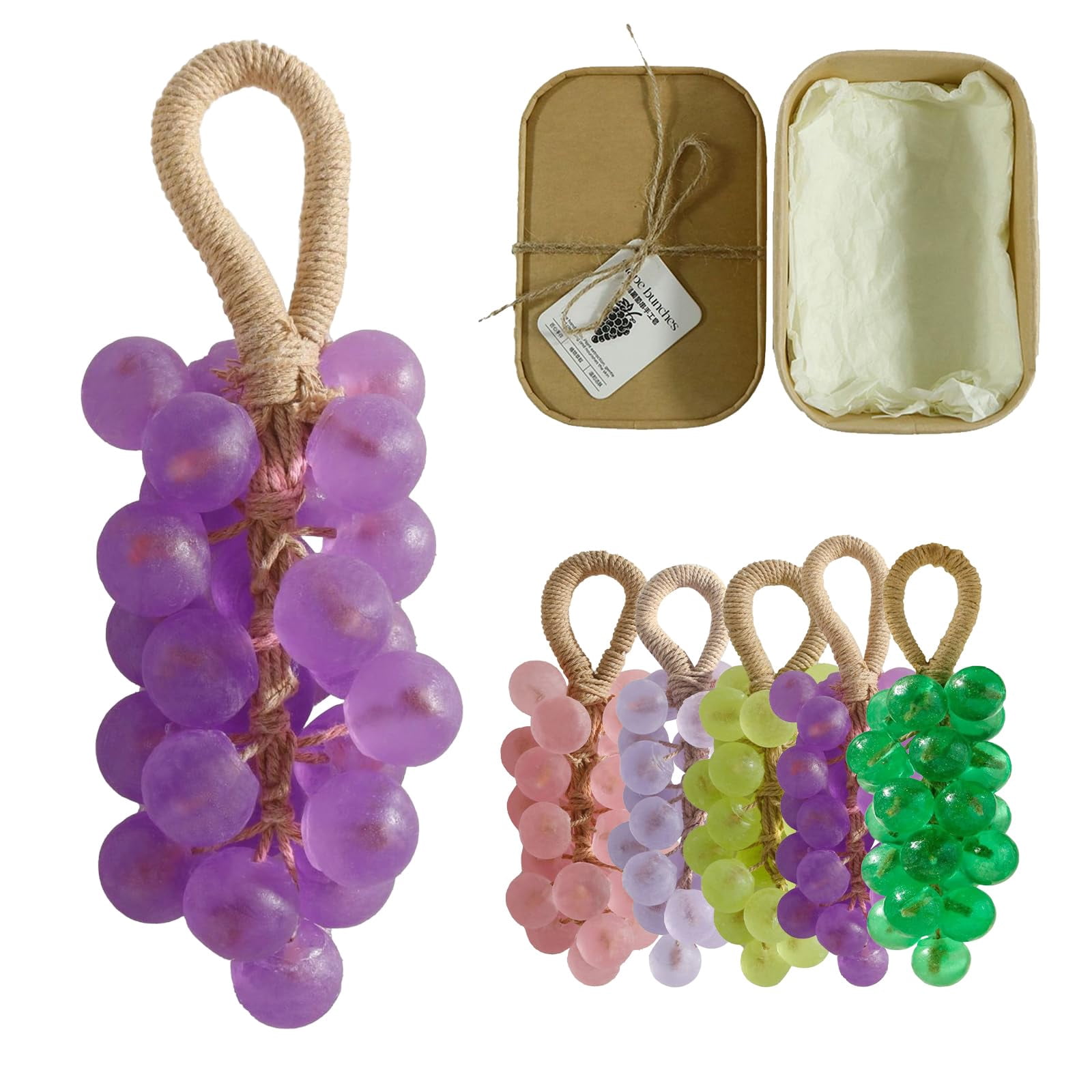 Grapes Soap on a Rope, Soap Grapes on a Rope – Handmade Grape Cluster ...