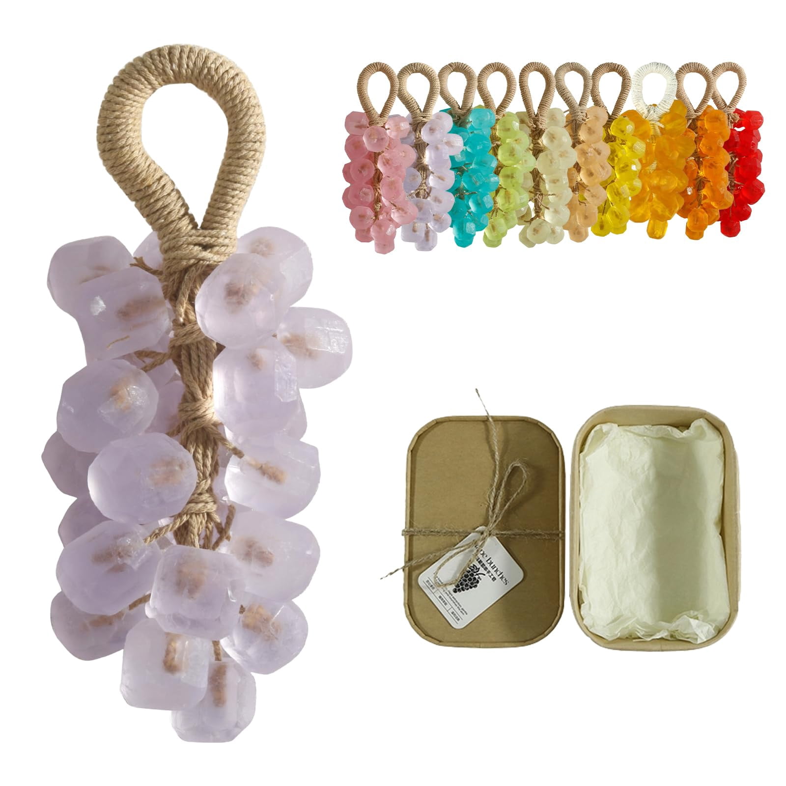 Grapes Soap on a Rope, Soap Grapes on a Rope – Handmade Grape Cluster ...
